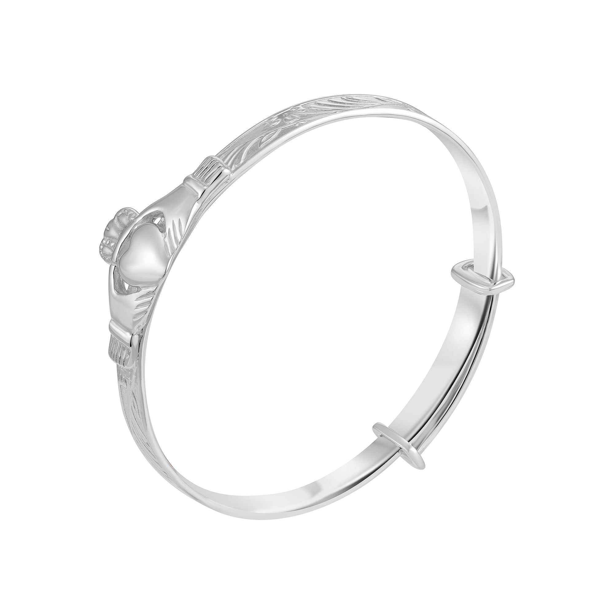 Claddagh Baby Bangle Sterling Silver | Baby Jewellery UK