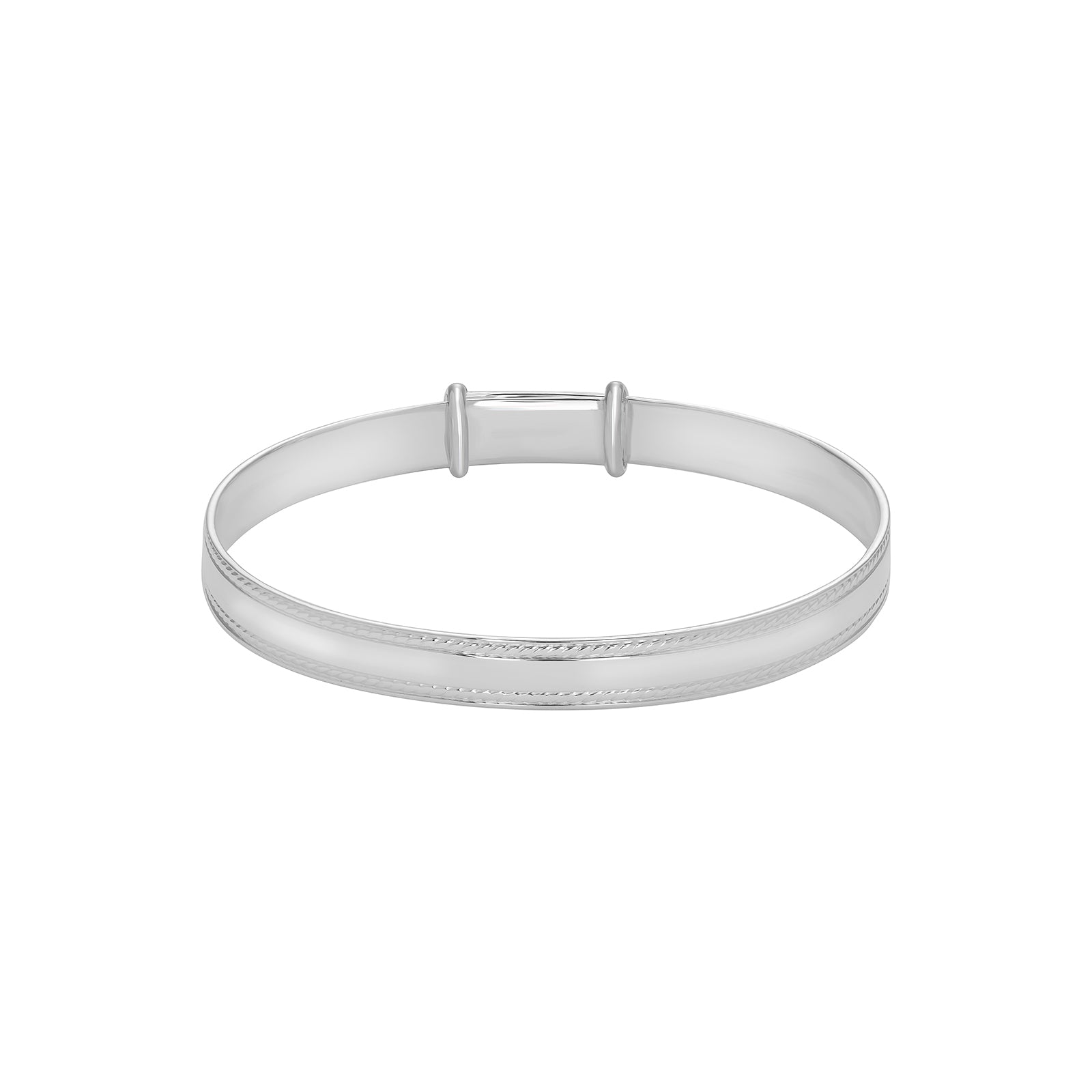 Sterling Silver Pattern Baby Bangle | Baby Jewellery UK