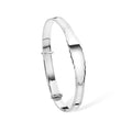 Kids Edged Design Baby ID Bangle | Sterling Silver Baby Jewellery UK