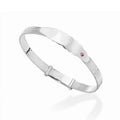 Kids ID Baby Bangle with Pink CZ | Sterling Silver Baby Jewellery UK