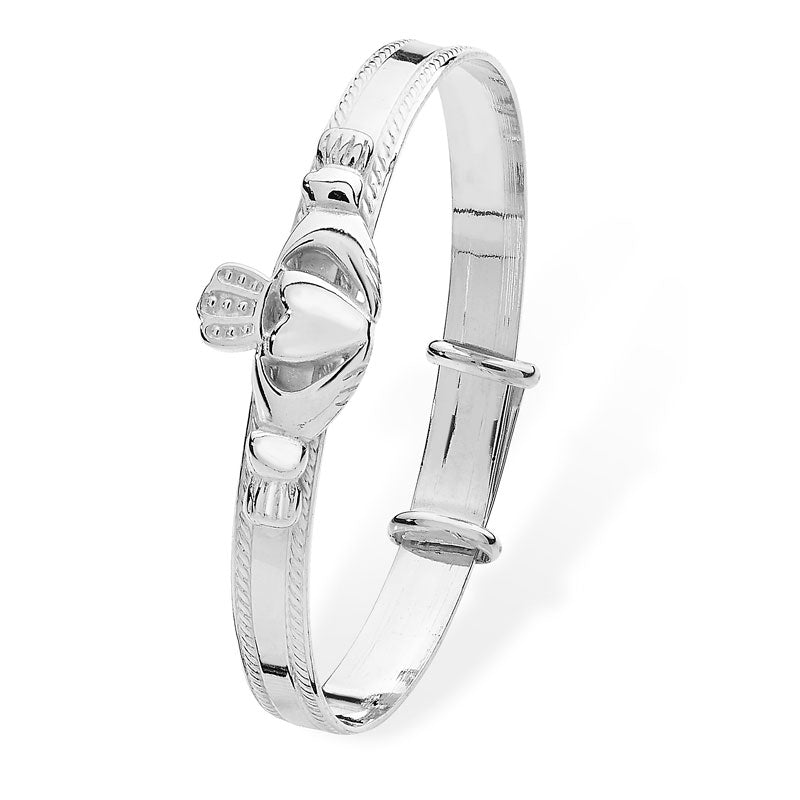 Baby Claddagh Bangle Sterling Silver | Baby Jewellery UK