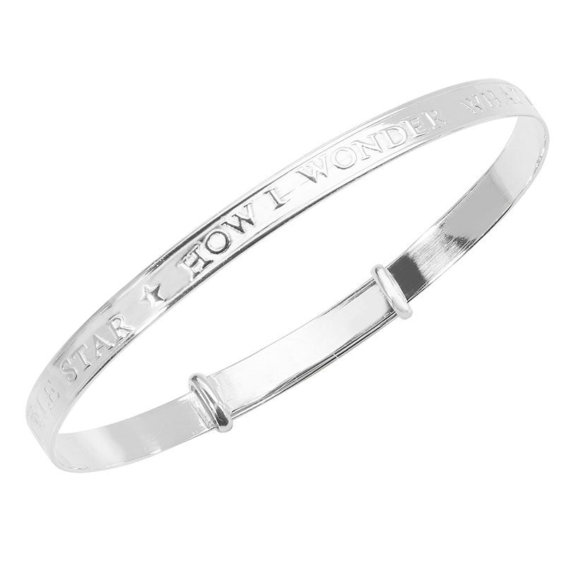 Twinkle Little Star Baby Bangle | Sterling Silver Baby Jewellery UK