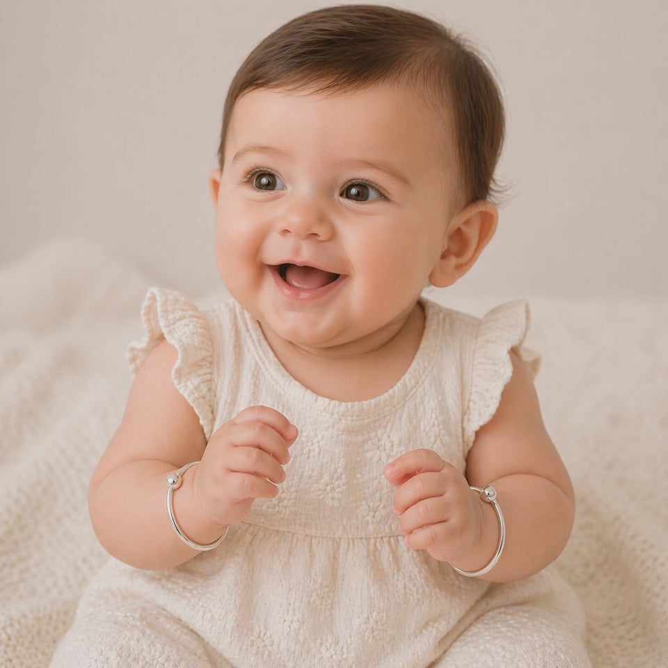 Sterling Silver Kids Torque Bangle | Baby Jewellery UK